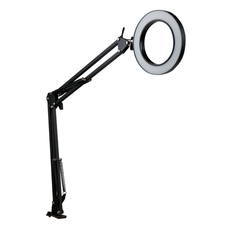 Настольная кольцевая LED лампа FX308A на струбцине 6'
